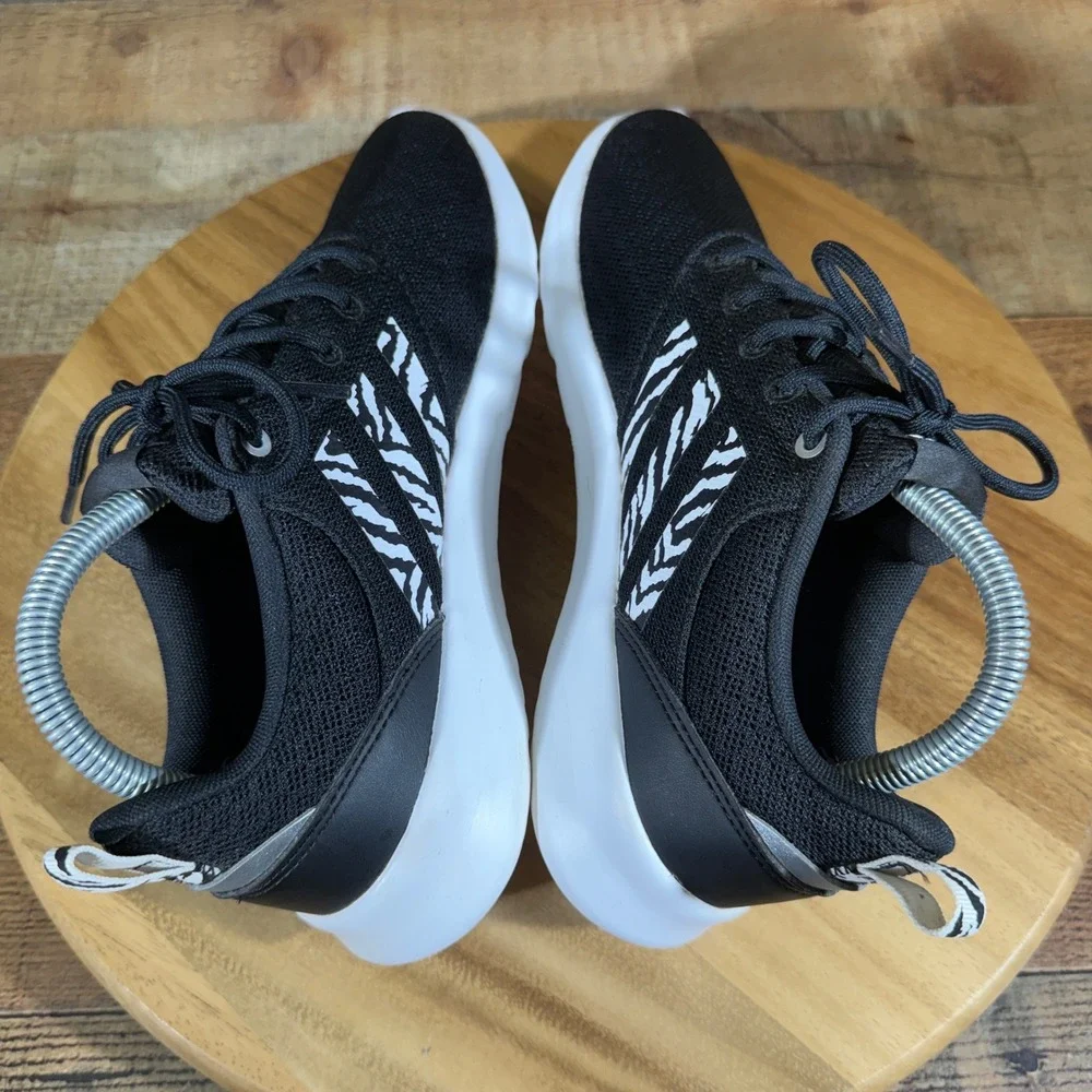 Adidas Sneakers Womens 7.5 Black Zebra Cloudfoam Pure 2.0 H00602 Running Shoes